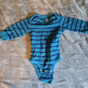 3/$10 Carter's Teal and Navy Striped Bodysuit